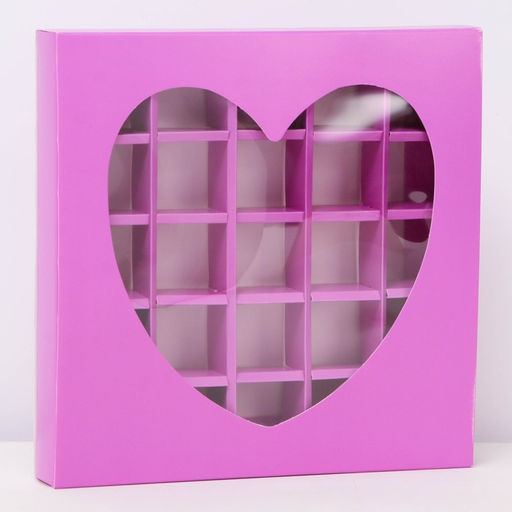 Коробка для конфет 25 шт., 22×22×3.5 см