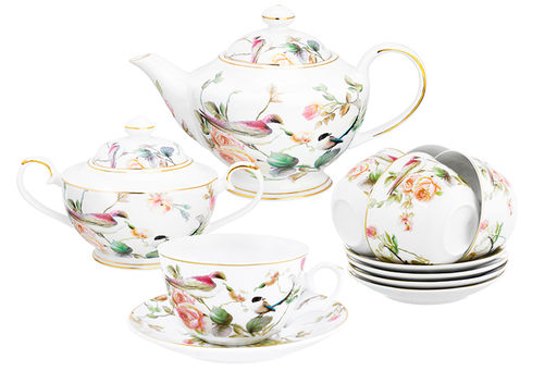 Чайный набор 14 пр. 250 мл Певчие птички NEW BONE CHINA - Elan gallery фото 2