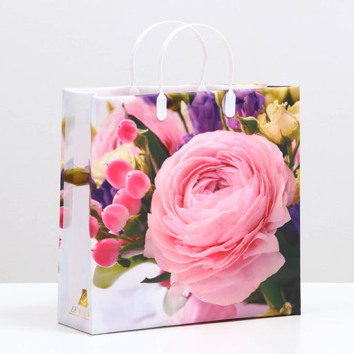 Цена за 10 шт. Пакет Пионовидные розы, мягкий пластик, 30?30 см, 120 мкм