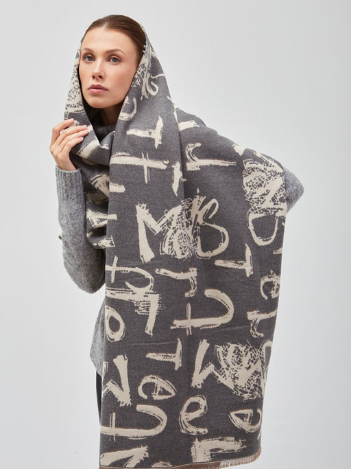 В составе шерсть и кашемир! теплый двусторонний палантин - Tantino фото 9