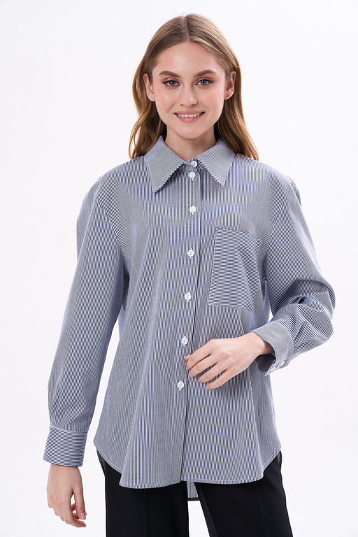 Рубашка KaVari 4018 молочный в полоску  фото 7