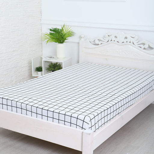 Простыня на резинке Атра 160х200х20, Таттерсол, бело-земельный, бязь 120г/м, хл100%  фото 3