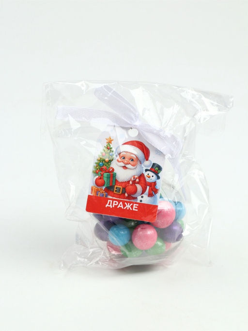 Цена за 2 шт. Драже новогоднее в круглой банке с шильдом Дед Мороз, 35 г - Фабрика счастья фото 5