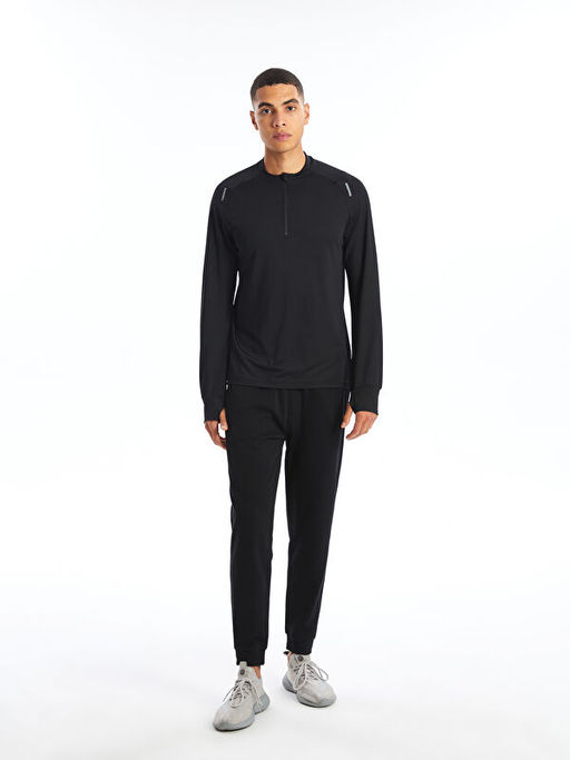 Dik Yaka Uzun Kollu Erkek Spor Ti??rt