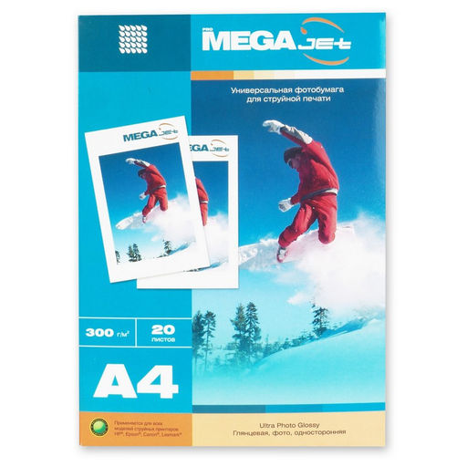 Фотобумага для цв.струй.печ. ProMega (А4, 300г, глянцевая) пачка 20л