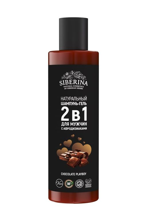 Шампунь-гель 2 в 1 для мужчин Chocolate playboy с афродизиаками - Siberina фото 2