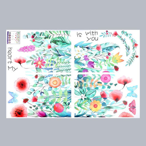 Наклейка интерьерная цветная «Цветочная полянка», пластик, 60×90 см