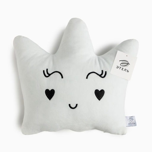 Подушка декоративная Этель Корона белая, 48х38см, велюр, 100% п/э  фото 5