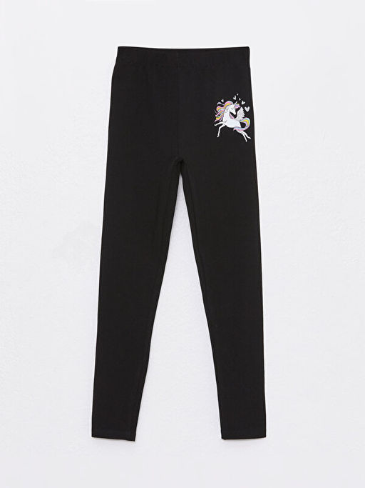 Beli Lastikli Bask?l? K?z ?ocuk Tayt