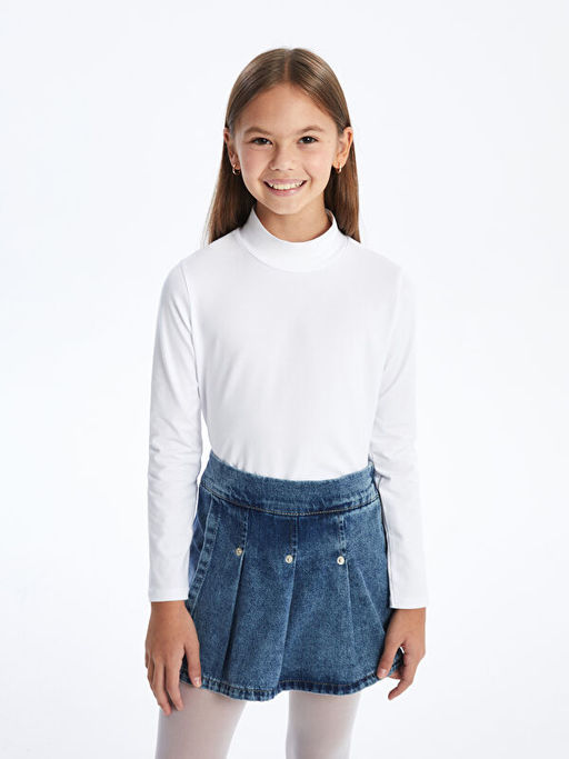 Yar?m Bal?k?? Yaka K?z ?ocuk Ti??rt - Waikiki фото 4