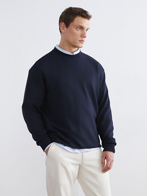 Bisiklet Yaka Erkek Sweatshirt