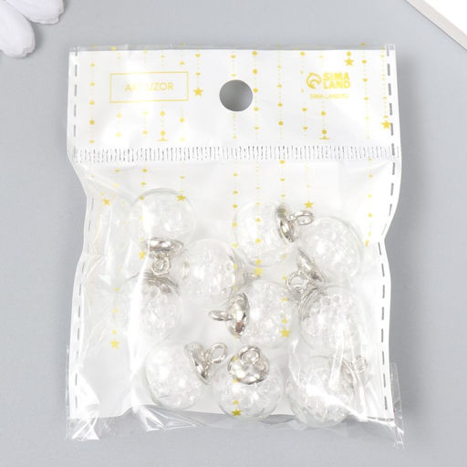 Цена за 2 шт. Подвеска декоративная для творчества стекло «Шар - камешки», прозрачная, d=1.6 см, набор 10 шт.