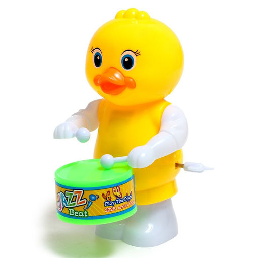 Заводная игрушка Утка барабанщик, МИКС