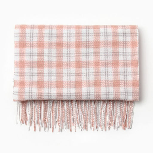 Шарф зимний с кистями MINAKU 65*180 + 8 см клетка