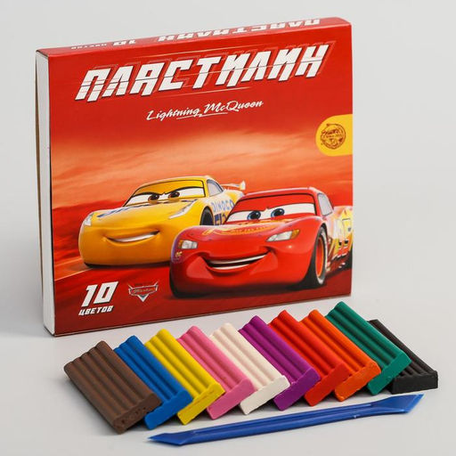 Пластилин 10 цветов 150 г «Чемпион, Тачки»