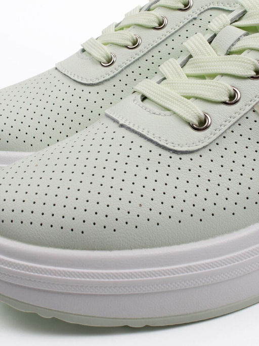 03-YH324-3 LT. GREEN Полуботинки спортивные женские (натуральная кожа)