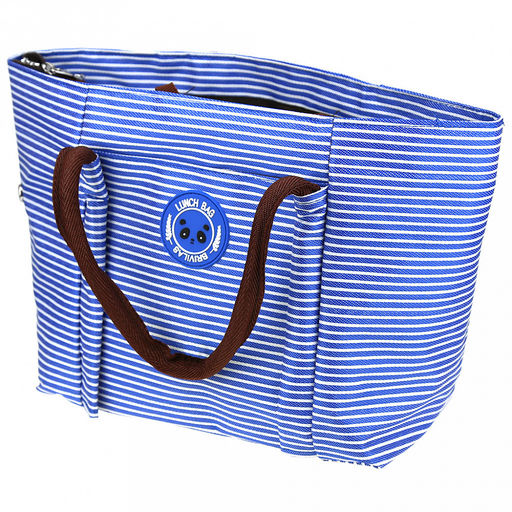 Lunch bag Сумка обеденная 26х13,5х22см (34см с ручками), полиэстер, на подкладке, внутренний карман на молнии, наружный карман, сумка-вставка 24х11,5х21см термоизоляция на молнии, синий (Китай)