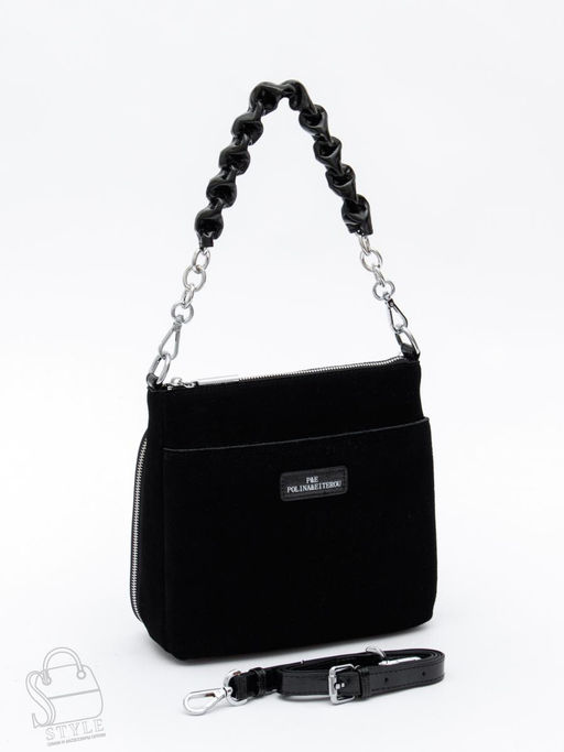 Сумка женская кожаная 2378YF black Polina&Eiterou