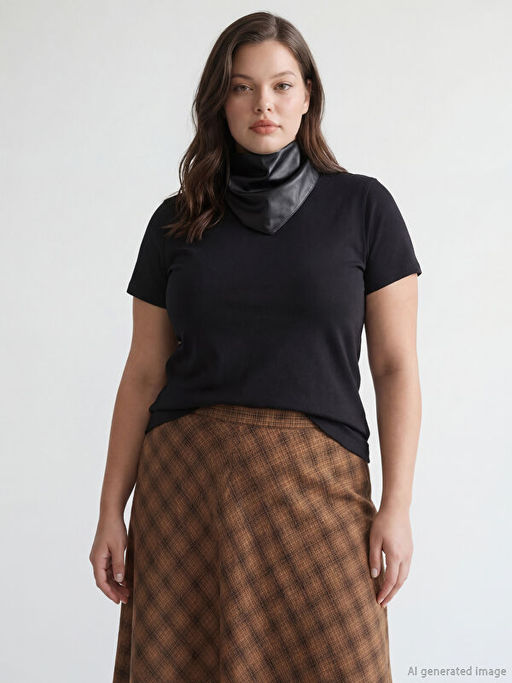 Bisiklet Yaka Kad?n Ti??rt