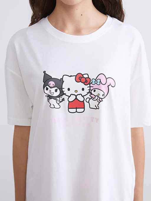 Bisiklet Yaka Kuromi Bask?l? Kad?n Pijama Tak?m?