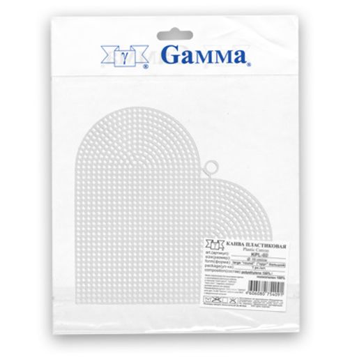 Канва KPL-04 Gamma пластиковая 100% полиэтилен 17 x 15 см 10 шт сердце большое фото 4