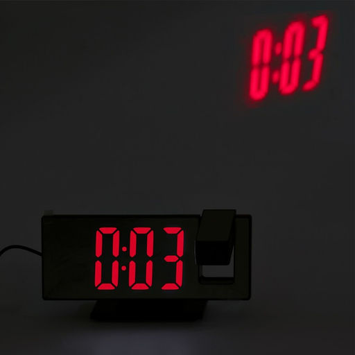Часы-будильник электронные настольные с проекцией, USB, 18.4×7.5 см, красная индикация