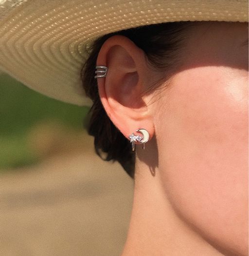 Серьги с перламутром и куб.цирконием - Серебряные крылья фото 2