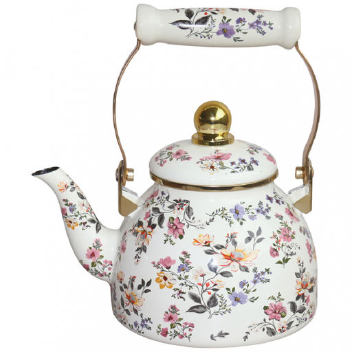 Чайник эмаль ZEIDAN 1,3л подходит д/индукции, Wildflowersr арт. Z-4534