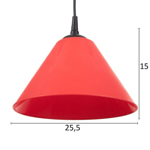 Подвес «Конус» 1×15 Вт Е27 МОДЕЛЬ: BR=00270 черный/красный 25×25×15 см