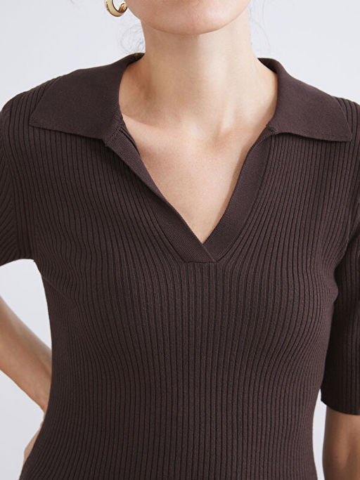 Polo Yaka Kad?n Triko Kazak