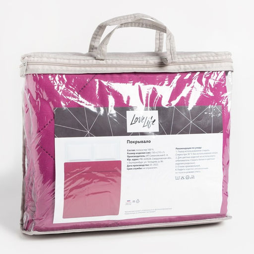 Покрывало LoveLife Евро 200х2105 см, цвет сиреневый, микрофайбер, 100% п/э  фото 4