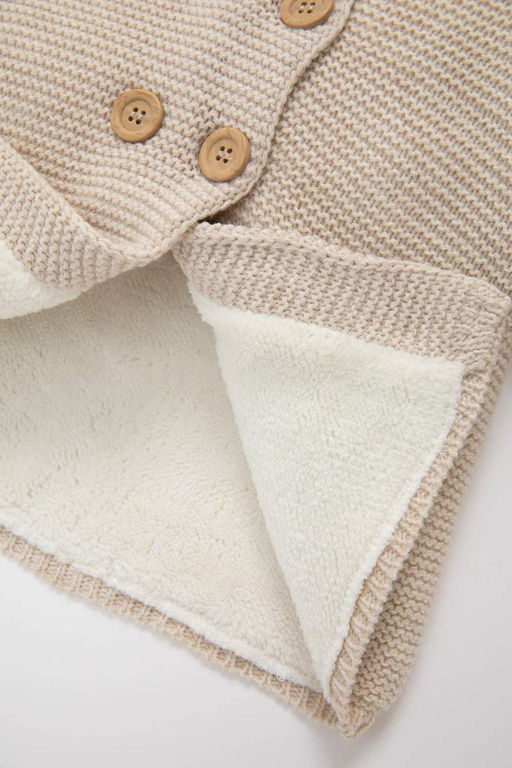 Кардиган на пуговицах и капюшоне для маленьких девочек - Defacto фото 4