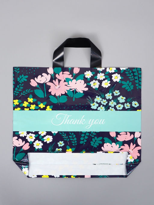 Цена за 50 шт. Пакет с петлевой ручкой "Сад" 35 х 30 х 8, см, 60 мкм