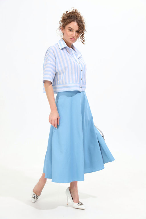 Рубашка NIKVA н959-1 бело-голубые полосы фото 4