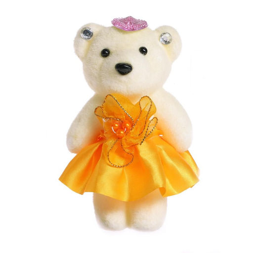 Цена за 12 шт. Игрушка из пенопласта «Мишка в юбочке», на ушках камушки, МИКС