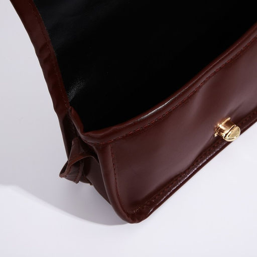 Сумка-мессенджер на клапане, цвет бордовый - Simaland фото 8