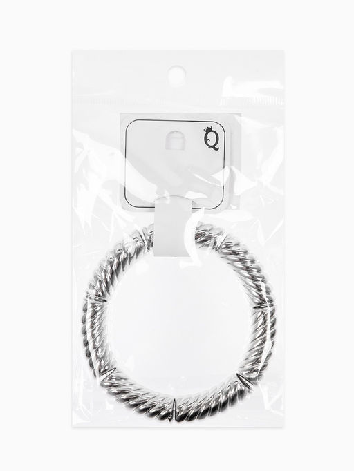 Браслет пластик на резинке "Стиль" резной, цвет серебро