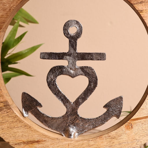 Сувенир интерьерный в деревянном кольце «Якорь», 30×8×33 см
