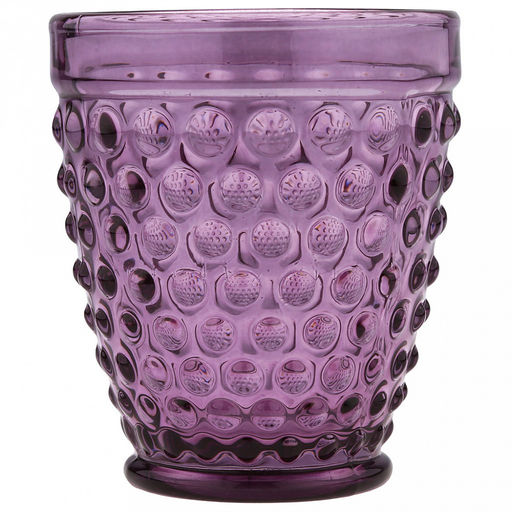 Сидней Стакан стеклянный 320мл, д8,5см, h10,3см, рельефное, цветное стекло, цвет - аметистовый (Китай) Цена указана за штуку. В коробке 6 штук. - Домашняя мода фото 2