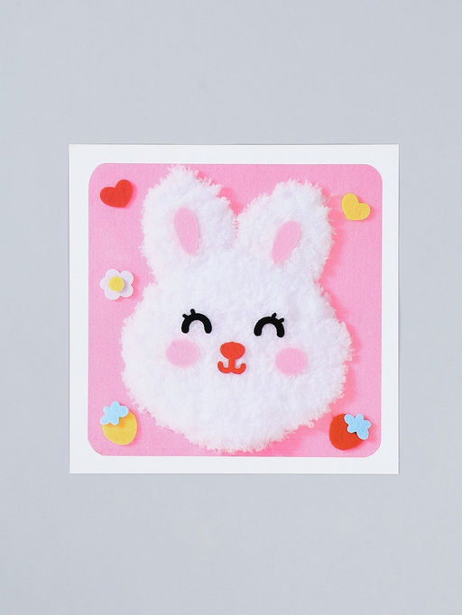 Вышивка по фетру "Зайка", 20,5*20,5 см, цвет розовый