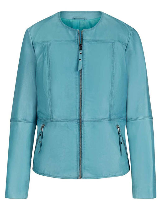 Куртка натуральная кожа, аквамарин - Linea tesini фото 3