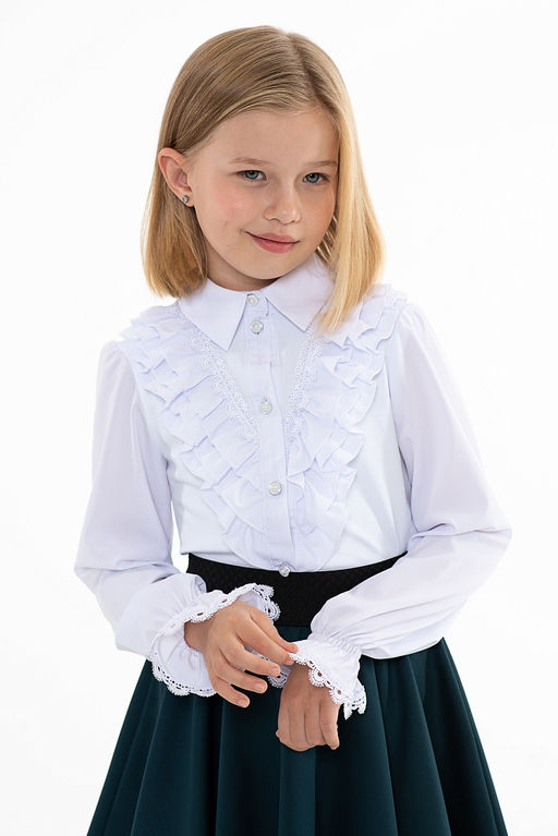 Белая школьная блуза Mooriposh, модель 06151