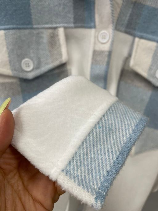 513 Рубашка клетка, флис/голубая клетка - Knitka wear фото 9