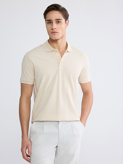 Polo Yaka Desenli Pike Erkek Ti??rt