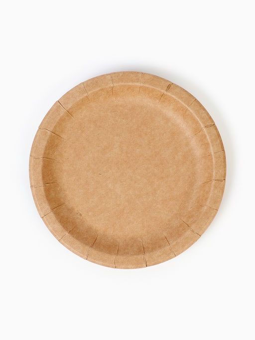 Тарелка одноразовая «Крафт» с бортом, картон, 18 см, 50 шт.