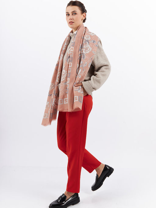 Большой, мягкий, тонкий и очень нежный двусторонний палантин с рисунком. - Tantino фото 4