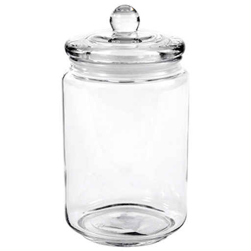 Банка стеклянная прижимная крышка "Цилиндр" 0,6л, д8,5см, h15см, д/горла-7см, д/основания-6,5см, цветная упаковка (Китай)