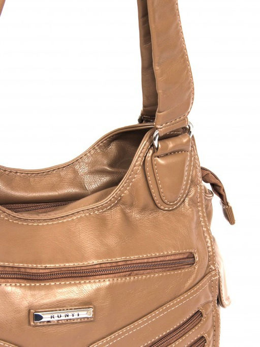 Сумка женская искусственная кожа Guecca-RY 9813, 1отд+карм/пер. темный бежевый SALE 262408 - Adelia фото 9