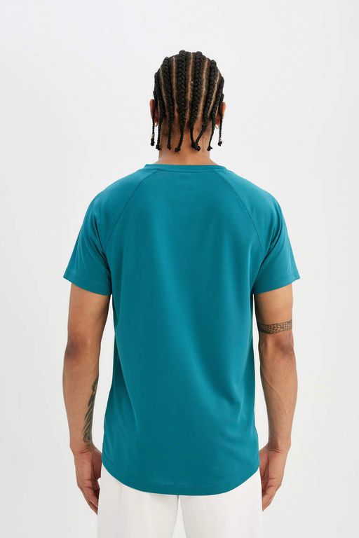 DeFactoFit Облегающая футболка с круглым вырезом для спортсменов из плотной ткани с короткими рукавами  фото 6