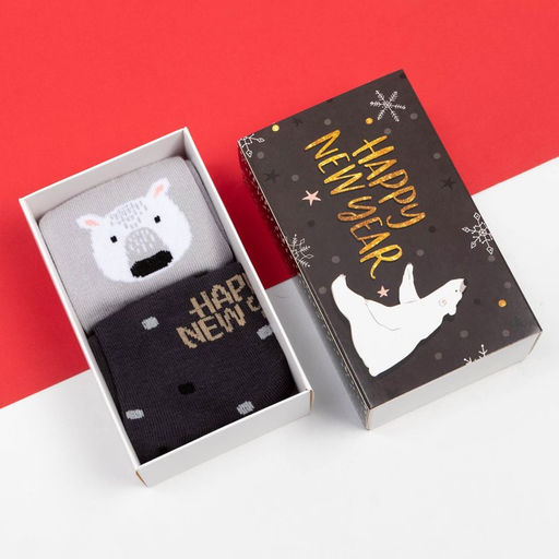 Носки женские новогодние KAFTAN Snow размер 36-40 (23-25 см), набор 2 пары